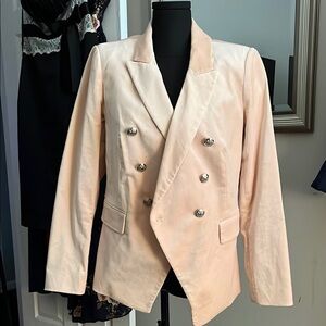 White House Black Market Cream Blazer with Structured Shoulders